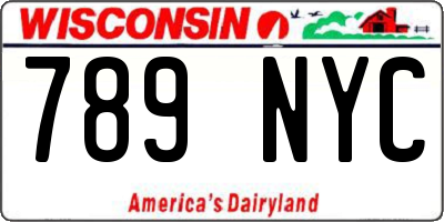 WI license plate 789NYC