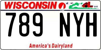 WI license plate 789NYH