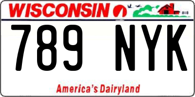 WI license plate 789NYK