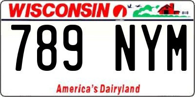 WI license plate 789NYM