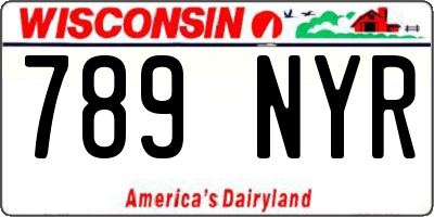 WI license plate 789NYR