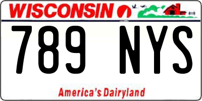 WI license plate 789NYS