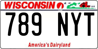 WI license plate 789NYT
