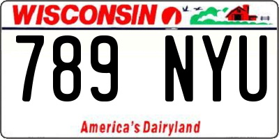 WI license plate 789NYU