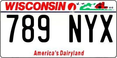 WI license plate 789NYX