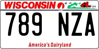 WI license plate 789NZA