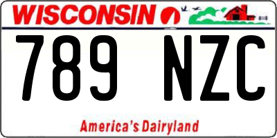 WI license plate 789NZC