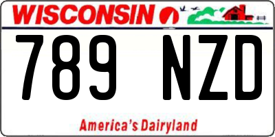WI license plate 789NZD
