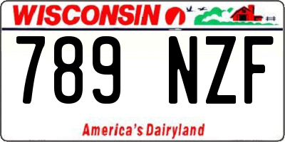 WI license plate 789NZF