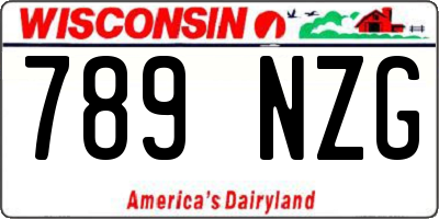 WI license plate 789NZG
