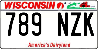 WI license plate 789NZK