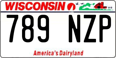 WI license plate 789NZP
