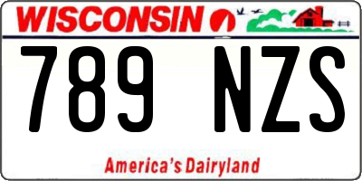 WI license plate 789NZS