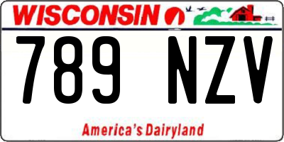 WI license plate 789NZV