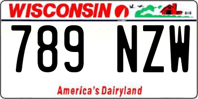 WI license plate 789NZW