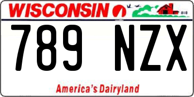 WI license plate 789NZX