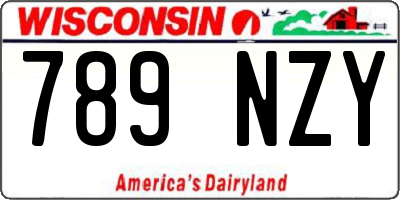 WI license plate 789NZY
