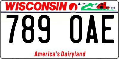 WI license plate 789OAE