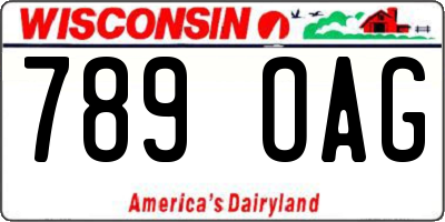 WI license plate 789OAG