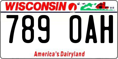WI license plate 789OAH