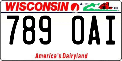 WI license plate 789OAI