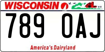 WI license plate 789OAJ