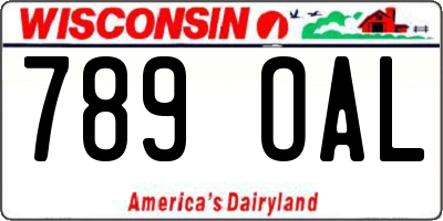 WI license plate 789OAL