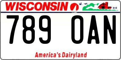 WI license plate 789OAN