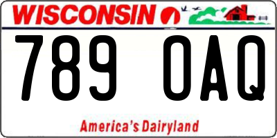 WI license plate 789OAQ
