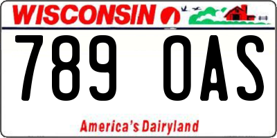 WI license plate 789OAS