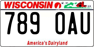 WI license plate 789OAU