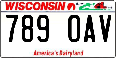 WI license plate 789OAV