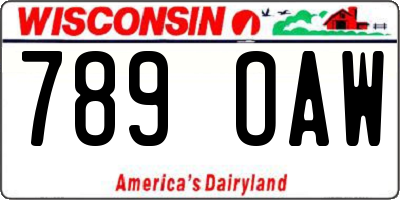 WI license plate 789OAW