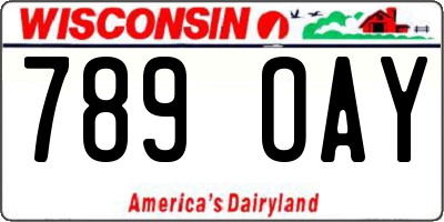 WI license plate 789OAY