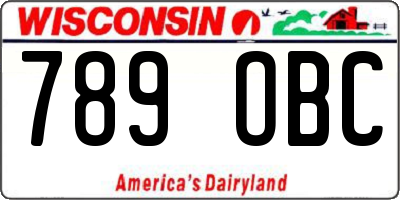 WI license plate 789OBC