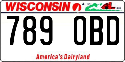 WI license plate 789OBD