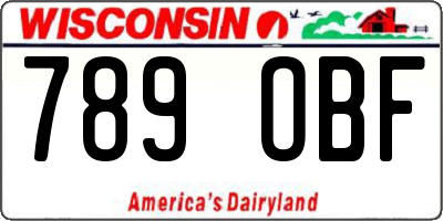 WI license plate 789OBF