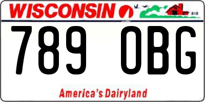 WI license plate 789OBG
