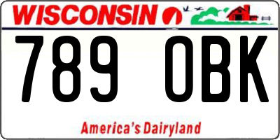 WI license plate 789OBK