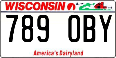 WI license plate 789OBY