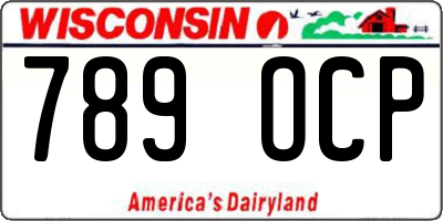 WI license plate 789OCP