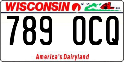 WI license plate 789OCQ