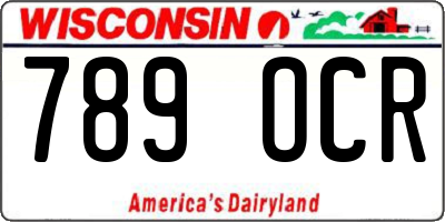 WI license plate 789OCR
