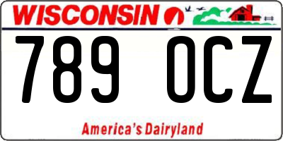 WI license plate 789OCZ