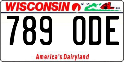 WI license plate 789ODE