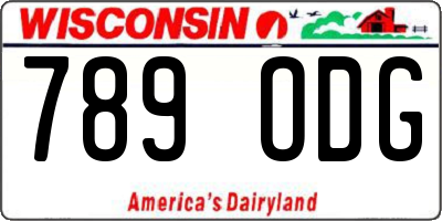 WI license plate 789ODG