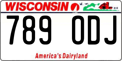 WI license plate 789ODJ