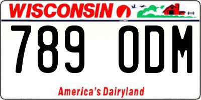 WI license plate 789ODM