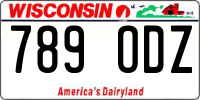 WI license plate 789ODZ