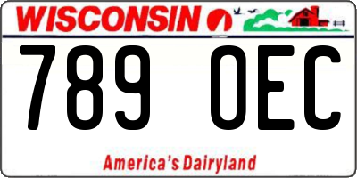 WI license plate 789OEC